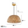 luminaria lustre bambu 450cm lili casa e construcao