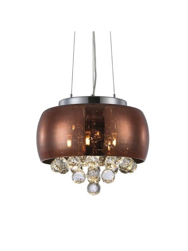 luminaria lustre cristal magnum 35cm ronze blumenau lili casa e construcao