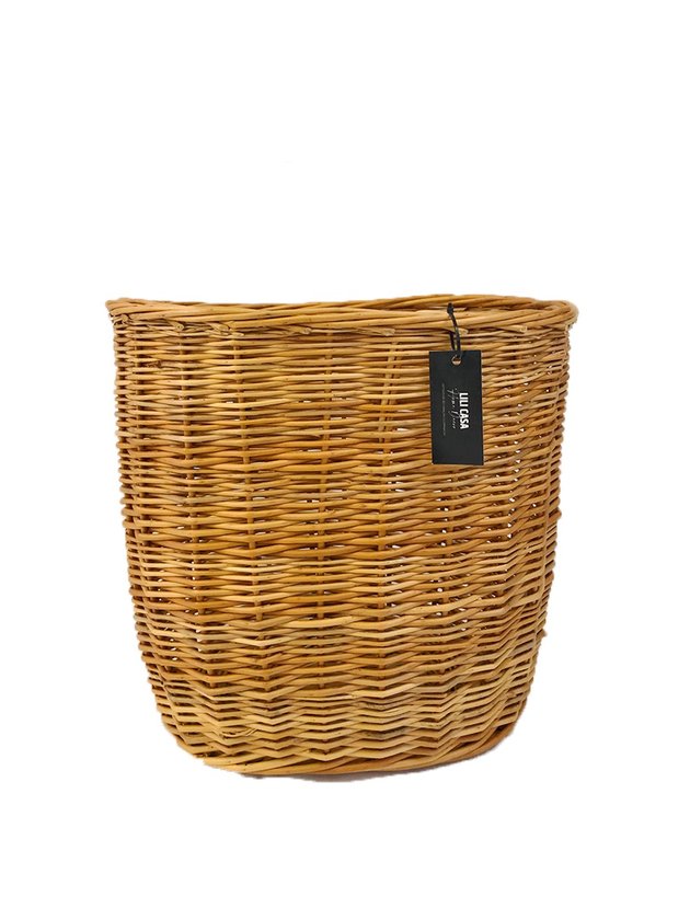 vaso oval 40cm fibra natural vime etiqueta lili casa e construcao