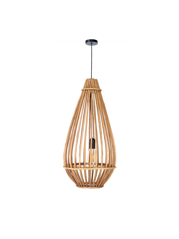 luminaria pendente gota fibra natural vime 60cm lili casa e construcao