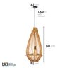 luminaria pendente gota fibra natural vime 50cm medidas lili casa e construcao