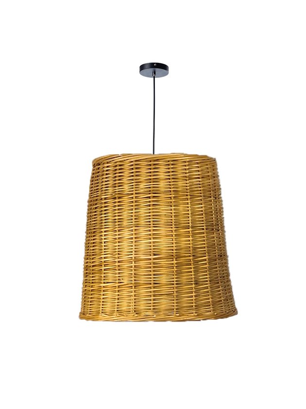 luminaria pendente oval 40 fibra natural vime lili casa e construcao