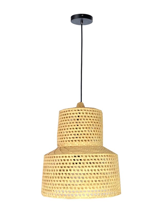 luminaria pendente palha fibra natural boho lili casa e construcao