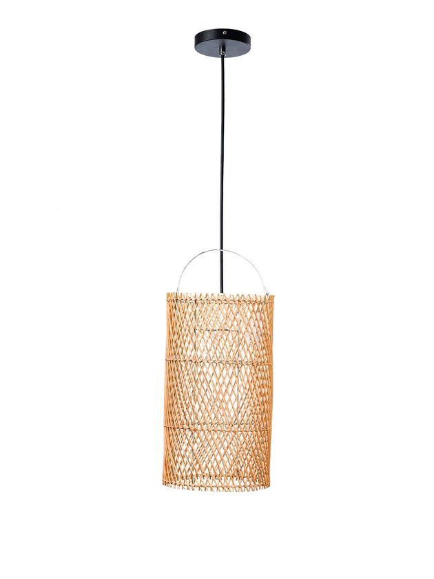 luminaria pendente rattan komodo fibra natural lili casa e construcao