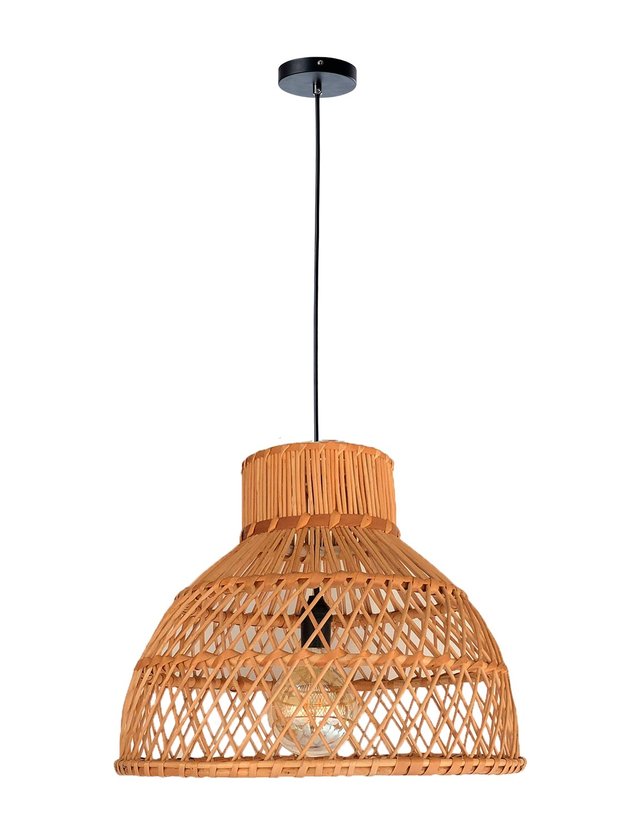 luminaria pendente detalhe cupula 40 fibra natural vime lili casa e construcao