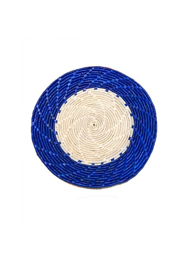 sousplat azul decoracao parede palha sousplat carnauba lili casa e construcao