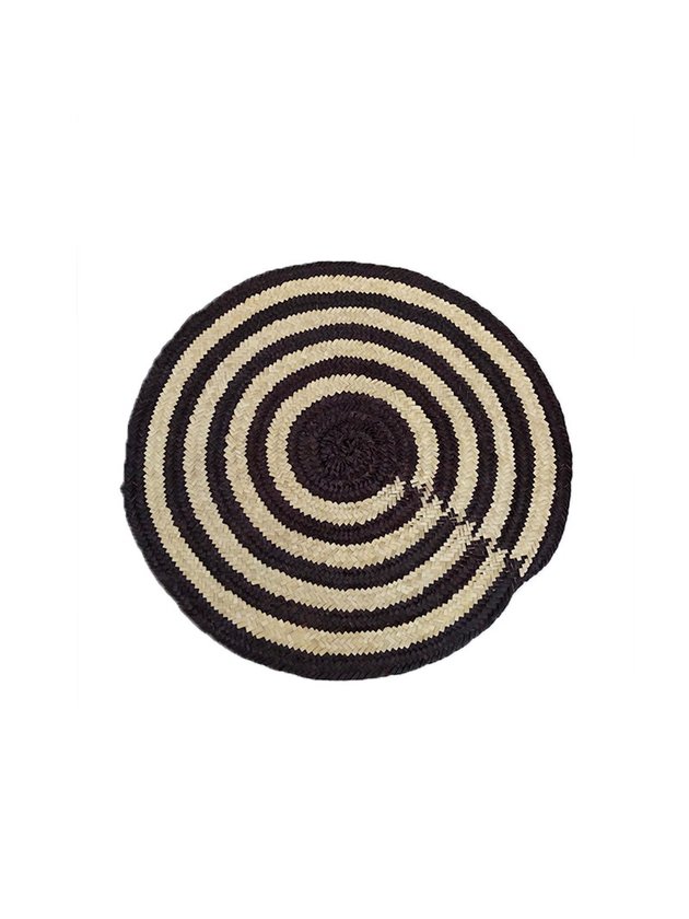 mandala de parede preto palha natural 80cm lili casa e construcao