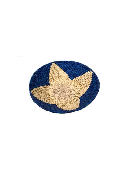 fruteira de palha natural azul estrela composicao parede 30cm lili casa