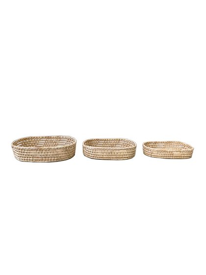 bandeja palha natural 3 oval crua lili casa e construcao