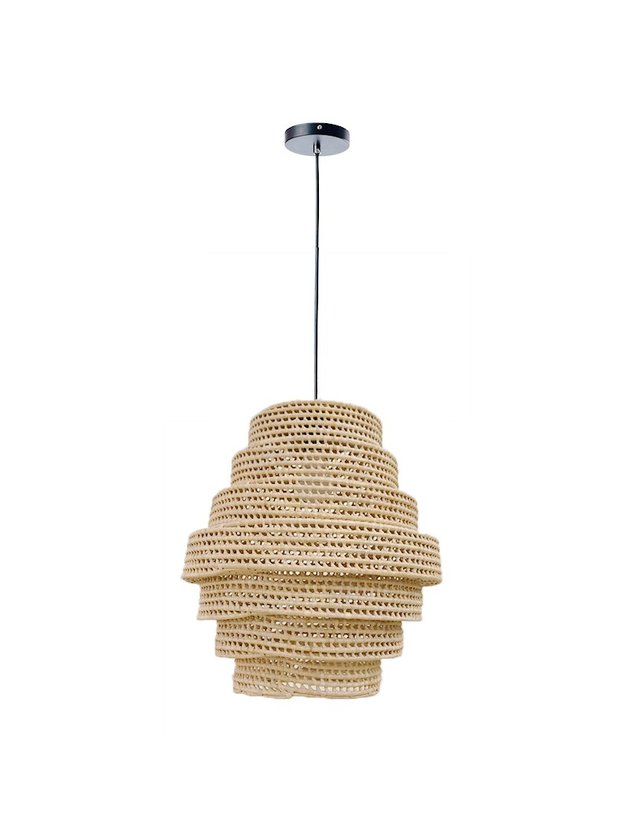 luminaria pendente palha degrade fibra natural lili casa e construcao