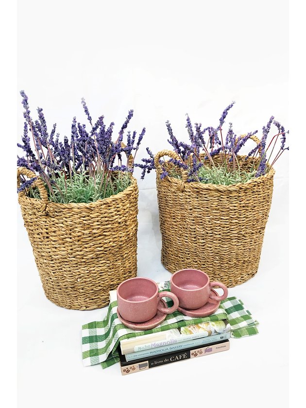 cesto terra cachepo planta lavanda lili casa e construcao