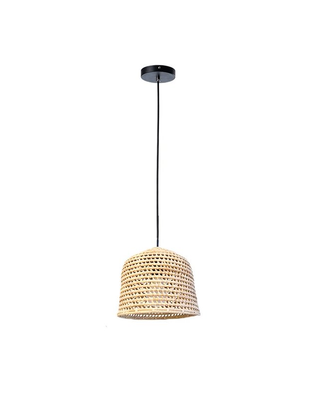 luminaria pendente palha oca m fibra natural lili casa e construcao