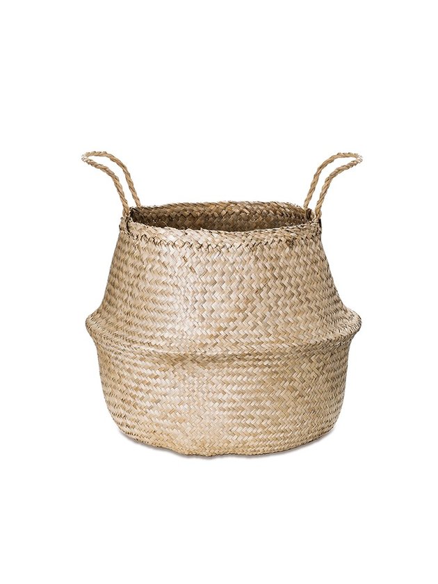 cesto seagrass com alca medio 30cm lili casa e construcao