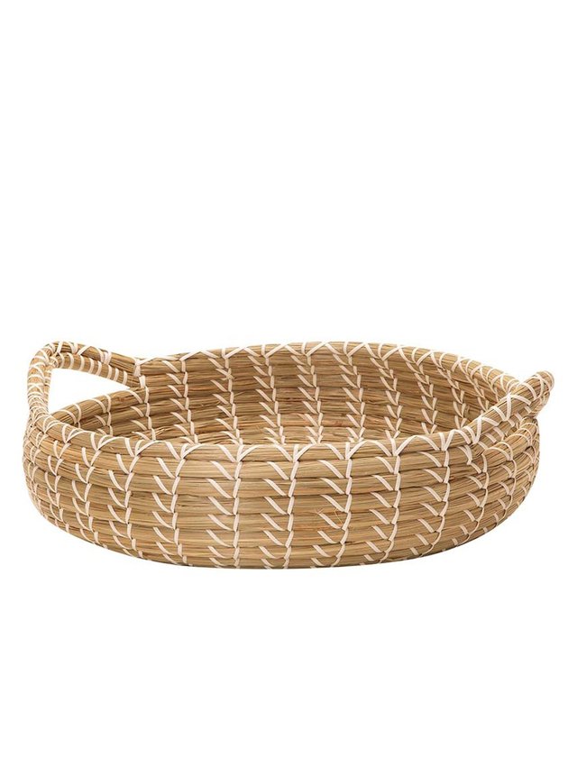 centro de mesa fruteira palha natural 52cm lili casa e construcao