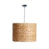luminaria pendente palha cilindro taboa 45cm fibra natural boho lili casa e construcao