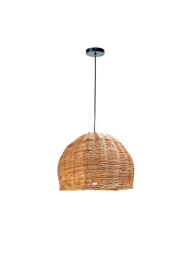 luminaria vime fibra natural 40cm grande lili casa e construcao