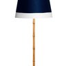 abajur de chao bambu palha natural cupula azul linho grande lili casa e construcao