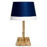 abajur de mesa bambu palha natural cupula azul linho grande lili casa e construcao