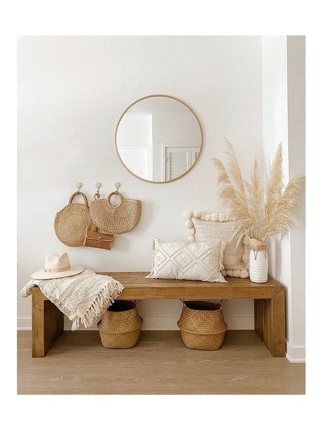 cests palha hall entrada modernn espelho lili casa e construcao