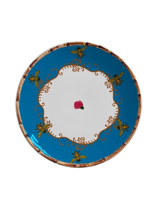 prato jantar azul abelha maison lili casa e construcao