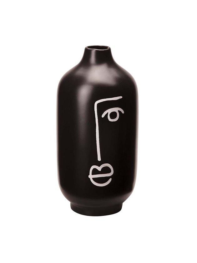 vaso ceramica decorativo preto lili casa e construcao