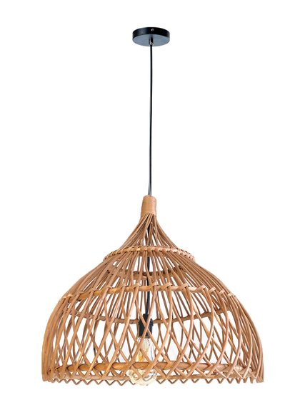 luminaria pendente detalhe cupula 48 flor fibra natural vime lili casa e construcao