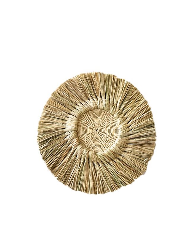 adorno de parede redondo 60cm palha natural lili casa e construcao