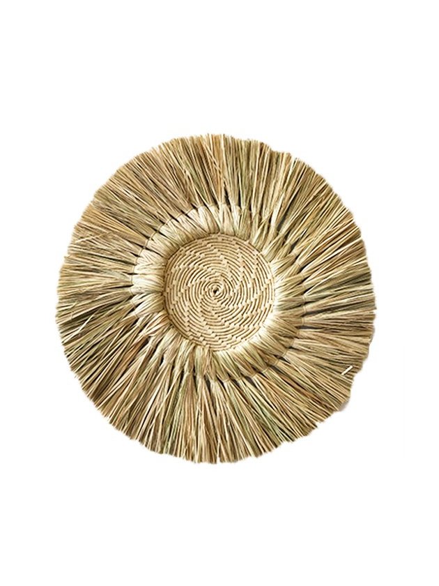 adorno de parede redondo 70cm palha natural lili casa e construcao