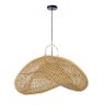 luminaria pendente rattan organica 60cm fibra natural lili casa e construcao