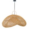 luminaria pendente rattan organica 80cm fibra natural lili casa e construcao