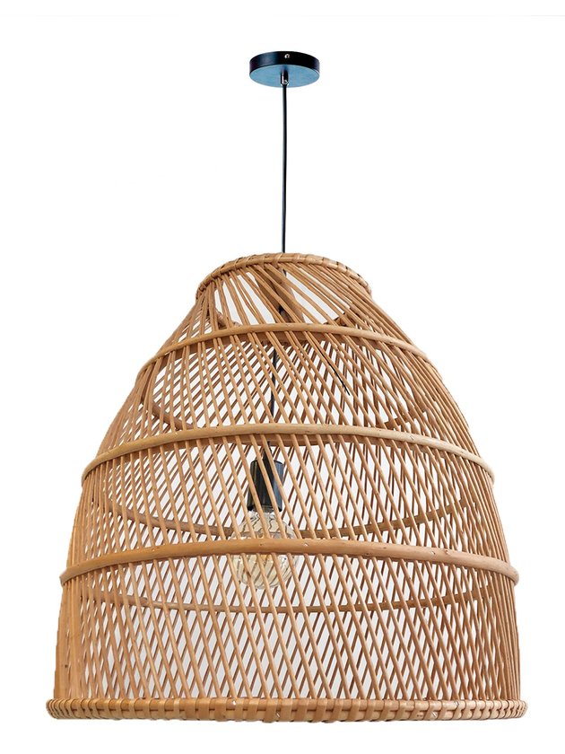 luminaria vime fibra natural 60cm grande lili casa e construcao