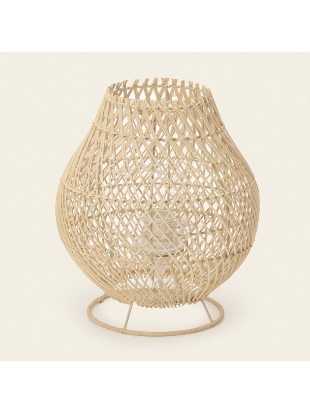 abajur de mesa em rattan 24cm lili casa e construcao