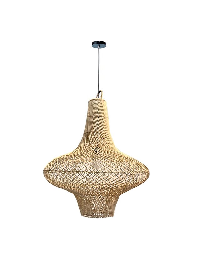 luminaria pendente rattan media rangiroa aura fibra natural lili casa e construcao