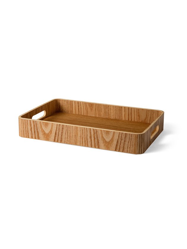 bandeja retangular madeira 33cm lili casa e construcao