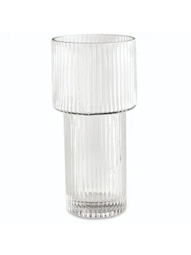 vaso de vidro ondulado 25cm lili casa e construcao