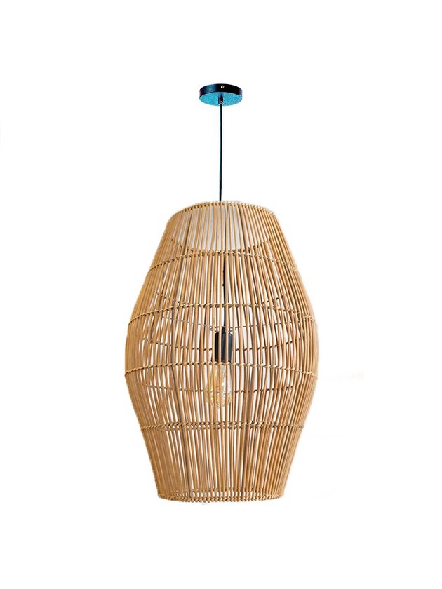 luminaria pendente rattan palha natural romi lili casa e construcao