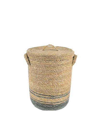 cesto cachepo palha natural cru m com tampa lili casa
