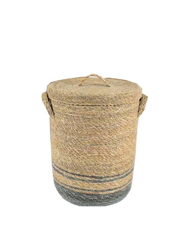 cesto cachepo palha natural cru g com tampa lili casa