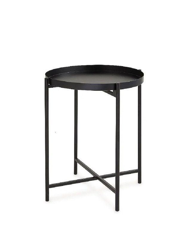mesa lateral metal preta 38cm lili casa e construcao