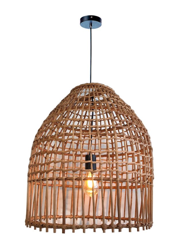 luminaria vime fibra natural komodo 50cm grande lili casa e construcao