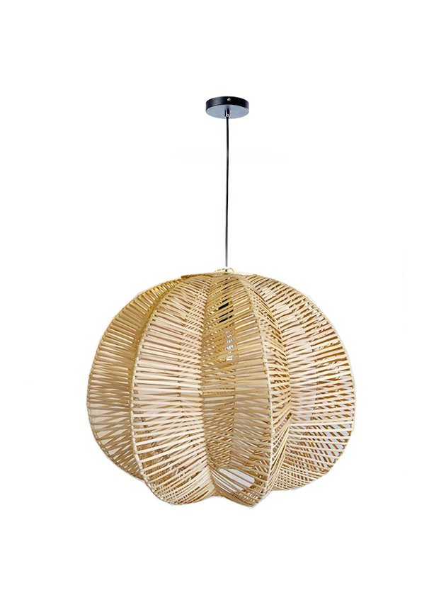 luminaria pendente rattan 60 estrela fibra natural lili casa e construcao