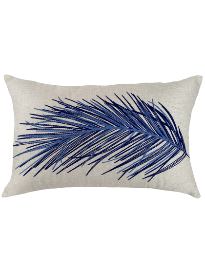 almofada baguete folha azul lili casa