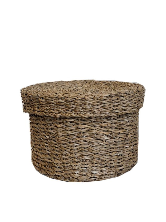 cesta palha natural com tampa terra lili casa e construcao