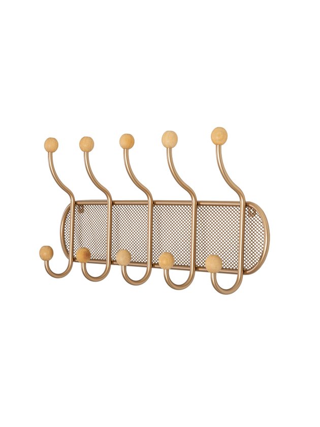 cabideiro gancho 5 dourado aco industrial lili casa