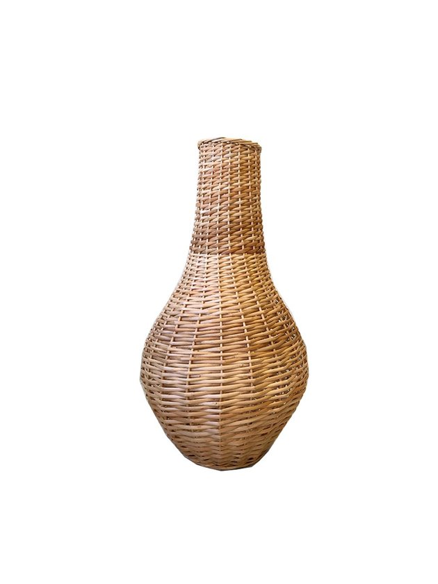 cesto vaso boca estreita vime natural fibra lili casa e construcao