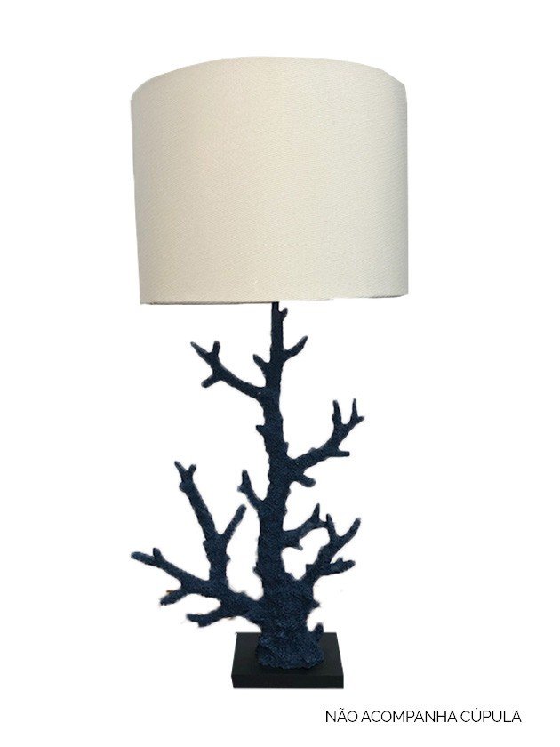 abajur de mesa coral azul mediterraneo cupula linho medio lili casa e construcao