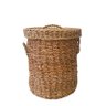 cesto cachepo palha natural cru grande com alca com tampa lili casa