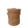 cesto cachepo palha natural cru medio com alca com tampa lili casa