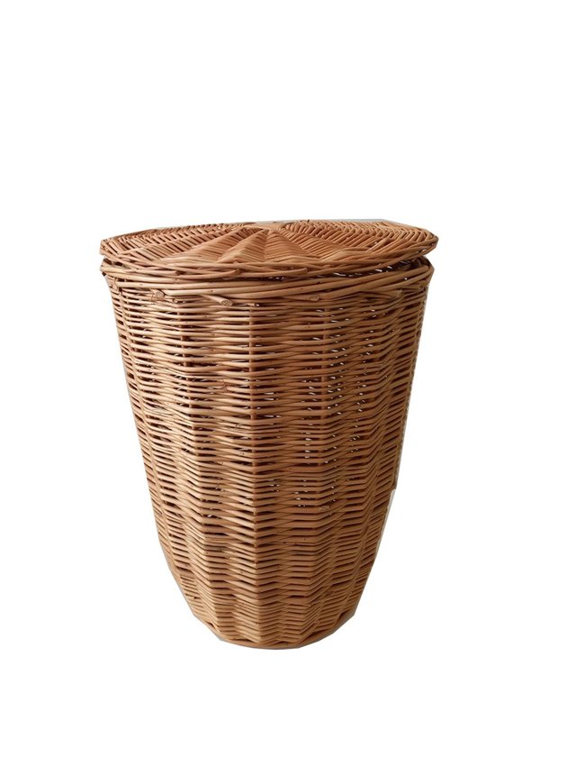 vaso cone 45 fibra natural vime fundo com tampa madeira etiqueta lili casa e construcao