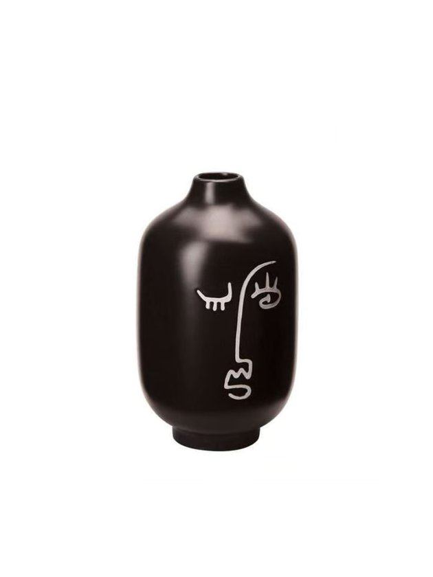 vaso ceramica decorativo preto moderno lili casa e construcao